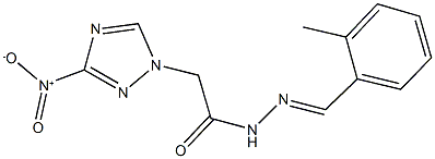 2-{3-nitro-1H-1,2,4-triazol-1-yl}-N'-(2-methylbenzylidene)acetohydrazide Struktur