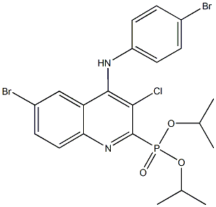 diisopropyl 6-bromo-4-(4-bromoanilino)-3-chloro-2-quinolinylphosphonate Struktur