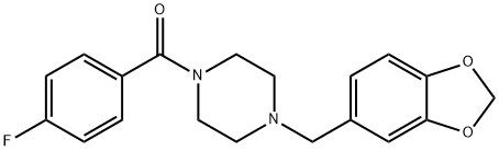 1-(1,3-benzodioxol-5-ylmethyl)-4-(4-fluorobenzoyl)piperazine Struktur