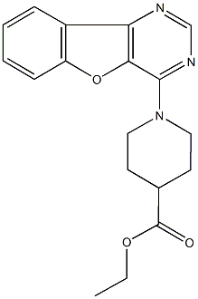 ethyl1-[1]benzofuro[3,2-d]pyrimidin-4-yl-4-piperidinecarboxylate Struktur