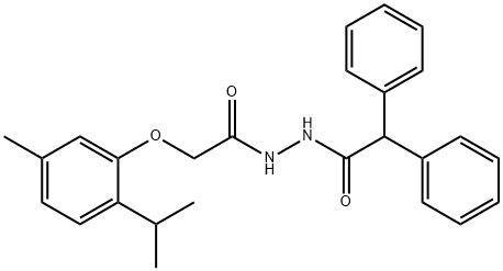 N'-[(2-isopropyl-5-methylphenoxy)acetyl]-2,2-diphenylacetohydrazide Struktur