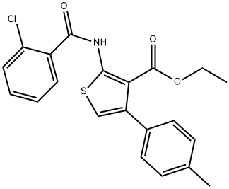 ethyl 2-[(2-chlorobenzoyl)amino]-4-(4-methylphenyl)-3-thiophenecarboxylate Struktur