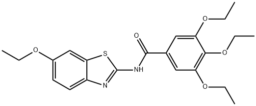 3,4,5-triethoxy-N-(6-ethoxy-1,3-benzothiazol-2-yl)benzamide Struktur