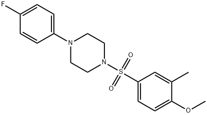 4-{[4-(4-fluorophenyl)-1-piperazinyl]sulfonyl}-2-methylphenyl methyl ether Struktur