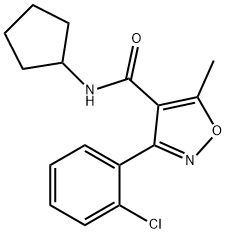 3-(2-chlorophenyl)-N-cyclopentyl-5-methyl-4-isoxazolecarboxamide Struktur