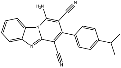 1-amino-3-(4-isopropylphenyl)pyrido[1,2-a]benzimidazole-2,4-dicarbonitrile Struktur