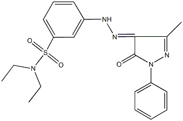 N,N-diethyl-3-[2-(3-methyl-5-oxo-1-phenyl-1,5-dihydro-4H-pyrazol-4-ylidene)hydrazino]benzenesulfonamide Struktur