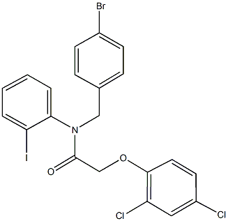 N-(4-bromobenzyl)-2-(2,4-dichlorophenoxy)-N-(2-iodophenyl)acetamide Struktur