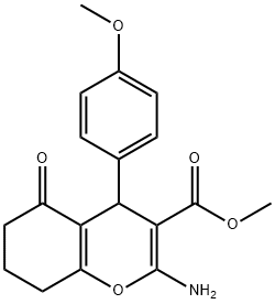 methyl 2-amino-4-(4-methoxyphenyl)-5-oxo-5,6,7,8-tetrahydro-4H-chromene-3-carboxylate Struktur