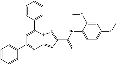 N-(2,4-dimethoxyphenyl)-5,7-diphenylpyrazolo[1,5-a]pyrimidine-2-carboxamide Struktur