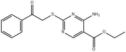 ethyl 4-imino-2-[(2-oxo-2-phenylethyl)sulfanyl]-1,4-dihydro-5-pyrimidinecarboxylate Struktur