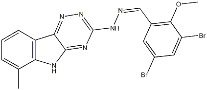 3,5-dibromo-2-methoxybenzaldehyde (6-methyl-5H-[1,2,4]triazino[5,6-b]indol-3-yl)hydrazone Struktur