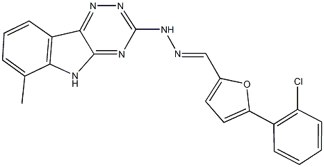 5-(2-chlorophenyl)-2-furaldehyde (6-methyl-5H-[1,2,4]triazino[5,6-b]indol-3-yl)hydrazone Struktur