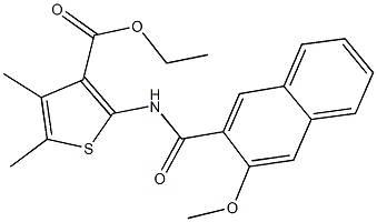 ethyl 2-[(3-methoxy-2-naphthoyl)amino]-4,5-dimethyl-3-thiophenecarboxylate Struktur