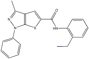 N-(2-ethylphenyl)-3-methyl-1-phenyl-1H-thieno[2,3-c]pyrazole-5-carboxamide Struktur