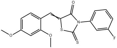 5-(2,4-dimethoxybenzylidene)-3-(3-fluorophenyl)-2-thioxo-1,3-thiazolidin-4-one Struktur