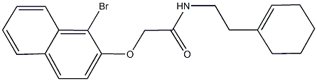 2-[(1-bromo-2-naphthyl)oxy]-N-[2-(1-cyclohexen-1-yl)ethyl]acetamide Struktur