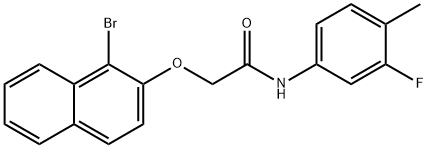 2-[(1-bromo-2-naphthyl)oxy]-N-(3-fluoro-4-methylphenyl)acetamide Struktur