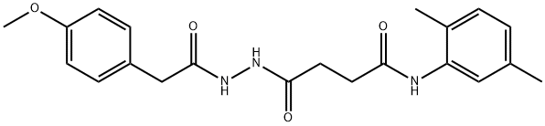 N-(2,5-dimethylphenyl)-4-{2-[(4-methoxyphenyl)acetyl]hydrazino}-4-oxobutanamide Struktur