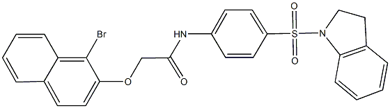 2-[(1-bromo-2-naphthyl)oxy]-N-[4-(2,3-dihydro-1H-indol-1-ylsulfonyl)phenyl]acetamide Struktur