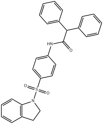 N-[4-(2,3-dihydro-1H-indol-1-ylsulfonyl)phenyl]-2,2-diphenylacetamide Struktur