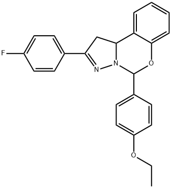 5-[4-(ethyloxy)phenyl]-2-(4-fluorophenyl)-1,10b-dihydropyrazolo[1,5-c][1,3]benzoxazine Struktur