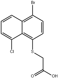 [(4-bromo-8-chloro-1-naphthyl)sulfanyl]acetic acid Struktur