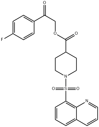 2-(4-fluorophenyl)-2-oxoethyl 1-(quinolin-8-ylsulfonyl)piperidine-4-carboxylate Struktur