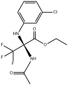 ethyl 2-(acetylamino)-2-(3-chloroanilino)-3,3,3-trifluoropropanoate Struktur