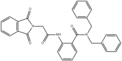 N,N-dibenzyl-2-{[(1,3-dioxo-1,3-dihydro-2H-isoindol-2-yl)acetyl]amino}benzamide Struktur