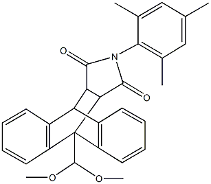 9-(dimethoxymethyl)-13-mesityl-9,10-dihydro-12,14-dioxo-9,10-[3,4]pyrrolidinoanthracene Struktur