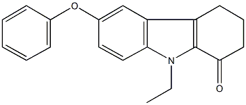 9-ethyl-6-phenoxy-2,3,4,9-tetrahydro-1H-carbazol-1-one Struktur