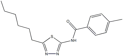 N-(5-hexyl-1,3,4-thiadiazol-2-yl)-4-methylbenzamide Struktur