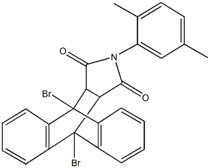 1,8-dibromo-17-(2,5-dimethylphenyl)-17-azapentacyclo[6.6.5.0~2,7~.0~9,14~.0~15,19~]nonadeca-2,4,6,9,11,13-hexaene-16,18-dione Struktur