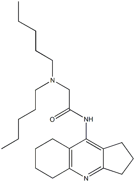 2-(dipentylamino)-N-(2,3,5,6,7,8-hexahydro-1H-cyclopenta[b]quinolin-9-yl)acetamide Struktur