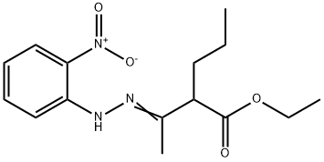 ethyl 2-(N-{2-nitrophenyl}ethanehydrazonoyl)pentanoate Struktur