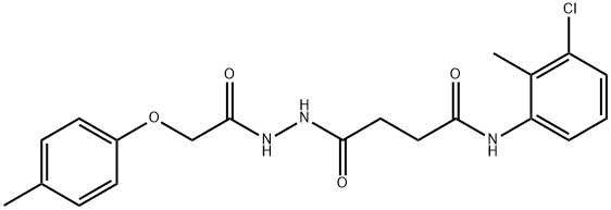 N-(3-chloro-2-methylphenyl)-4-{2-[(4-methylphenoxy)acetyl]hydrazino}-4-oxobutanamide Struktur