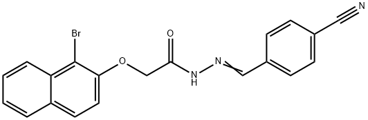 2-[(1-bromo-2-naphthyl)oxy]-N'-(4-cyanobenzylidene)acetohydrazide Struktur