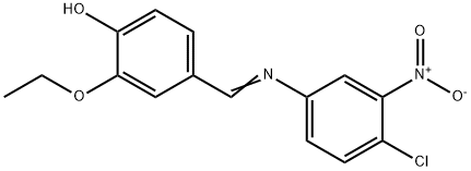 4-[({4-chloro-3-nitrophenyl}imino)methyl]-2-ethoxyphenol Struktur