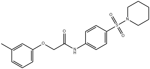 2-(3-methylphenoxy)-N-[4-(1-piperidinylsulfonyl)phenyl]acetamide Struktur