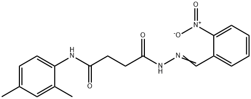 N-(2,4-dimethylphenyl)-4-(2-{2-nitrobenzylidene}hydrazino)-4-oxobutanamide Struktur