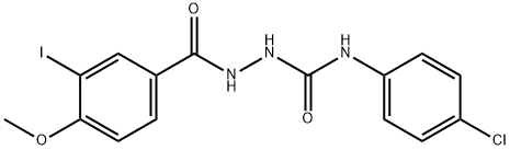 N-(4-chlorophenyl)-2-(3-iodo-4-methoxybenzoyl)hydrazinecarboxamide Struktur