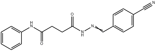 4-[2-(4-cyanobenzylidene)hydrazino]-4-oxo-N-phenylbutanamide Struktur