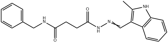 N-benzyl-4-{2-[(2-methyl-1H-indol-3-yl)methylene]hydrazino}-4-oxobutanamide Struktur