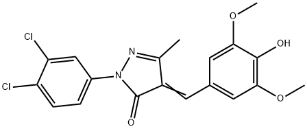 2-(3,4-dichlorophenyl)-4-(4-hydroxy-3,5-dimethoxybenzylidene)-5-methyl-2,4-dihydro-3H-pyrazol-3-one Struktur