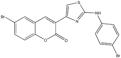 6-bromo-3-[2-(4-bromoanilino)-1,3-thiazol-4-yl]-2H-chromen-2-one Struktur