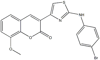 3-[2-(4-bromoanilino)-1,3-thiazol-4-yl]-8-methoxy-2H-chromen-2-one Struktur