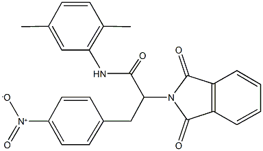 N-(2,5-dimethylphenyl)-2-(1,3-dioxo-1,3-dihydro-2H-isoindol-2-yl)-3-{4-nitrophenyl}propanamide Struktur