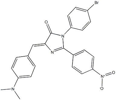 3-(4-bromophenyl)-5-[4-(dimethylamino)benzylidene]-2-{4-nitrophenyl}-3,5-dihydro-4H-imidazol-4-one Struktur