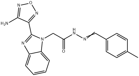 2-[2-(4-amino-1,2,5-oxadiazol-3-yl)-1H-benzimidazol-1-yl]-N'-(4-methylbenzylidene)acetohydrazide Struktur